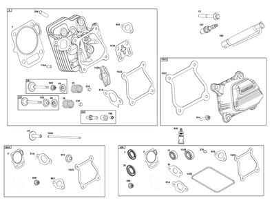 Cylinder Head Group Diagram and Parts List for 12V337-0171-H7  Briggs and Stratton Engine